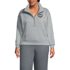 Women's Plus Size Relaxed Serious Sweats Long Sleeve 1/2 Zip Sweatshirt