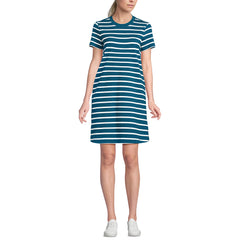 Women's Cotton Jersey Crew Neck T Shirt Dress