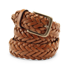 Men's Big Leather Braid Belt