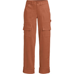Women's Chino Mid Rise Straight Leg Cargo Ankle Pants