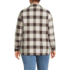 Women's Plus Size Print Anyweather Fleece Shirt Jacket