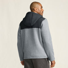 Men's Tall Sweater Fleece Mixed Media Full Zip Jacket