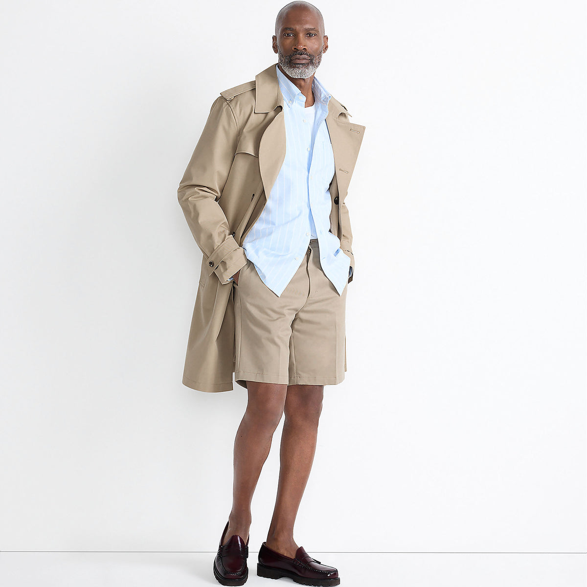 Men's No Iron 9" Comfort Waist Plain Front Chino Short