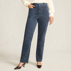 Women's Petite Corduroy High Rise Rail Straight Leg Pants