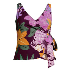 Women's Long Torso Side Tie Tankini Top