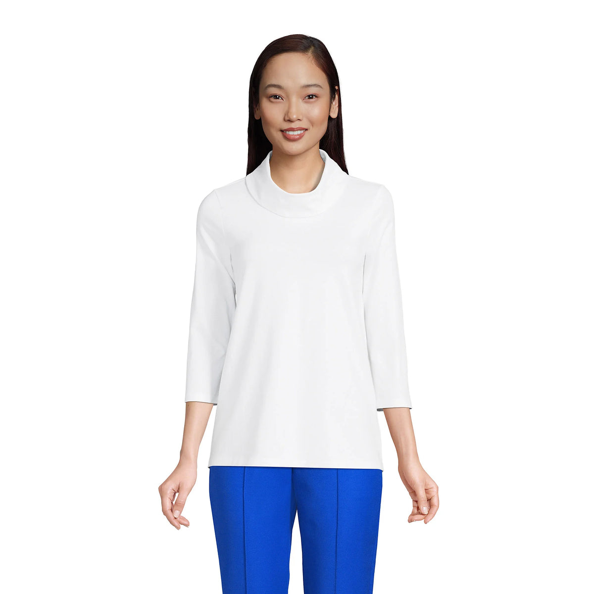 Women's 3/4 Sleeve Light Weight Jersey Cowl Neck Top