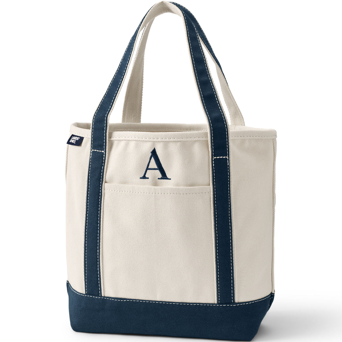 Pre-Monogrammed Letter A Canvas Tote Bag
