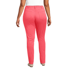 Women's Plus Size High Rise Slimming 5 Pocket Chino Slim Leg Pants