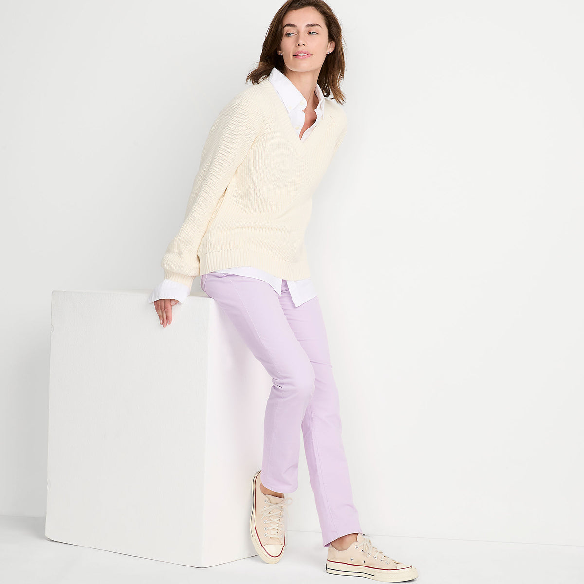 Women's Mid Rise Straight Leg Corduroy Pants