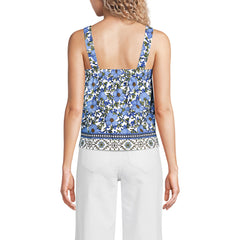 Women's Poplin Square Neck Sleeveless Shell
