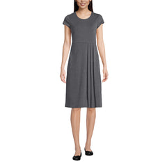 Women's Cap Sleeve Box Pleat Ponte Dress