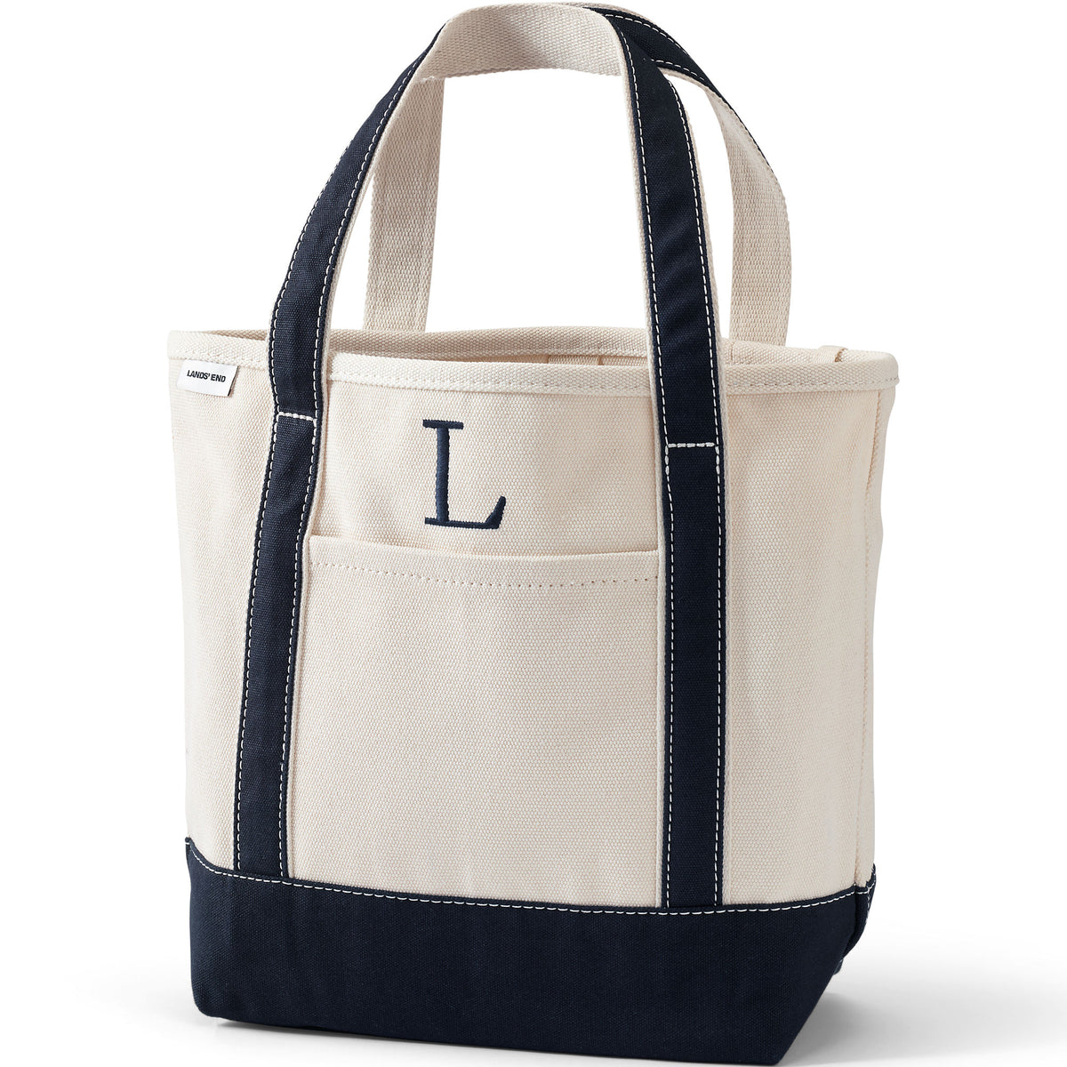 Pre-Monogrammed Letter L Canvas Tote Bag