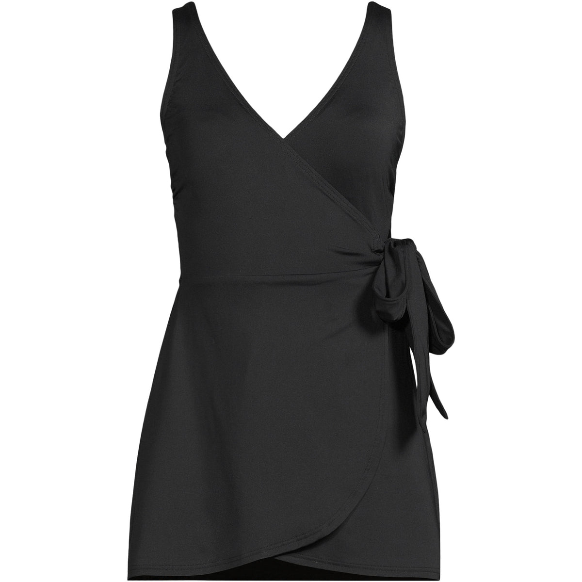 Women's Plus Size Long Side Tie Mini Swim Dress Swimsuit