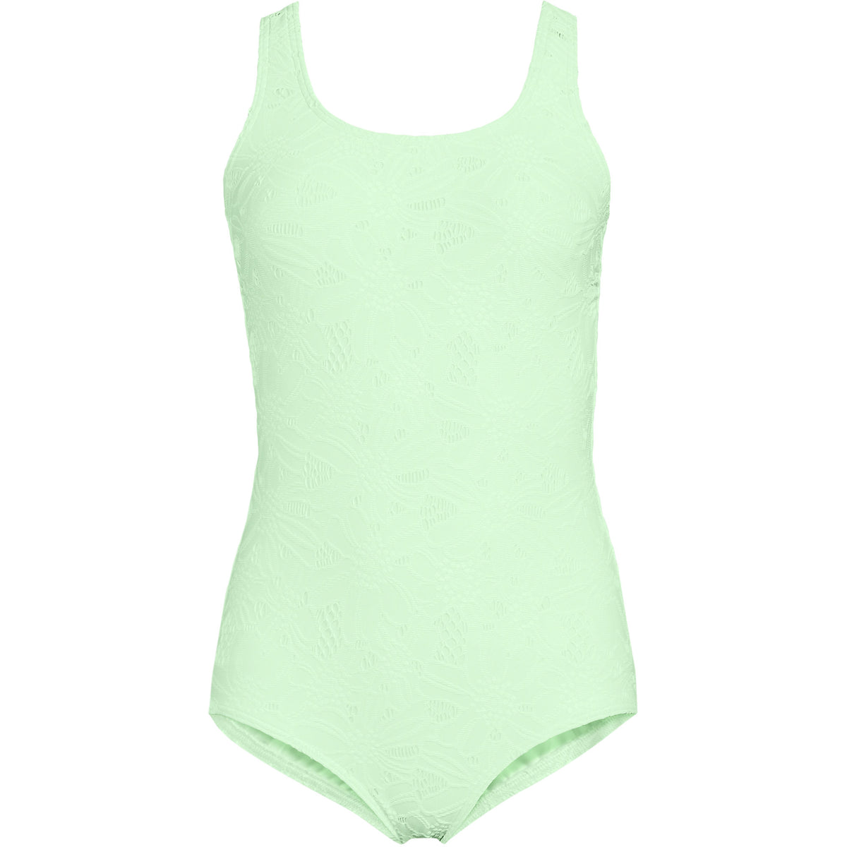 Women's Tugless Low Leg Lace One Piece Swimsuit