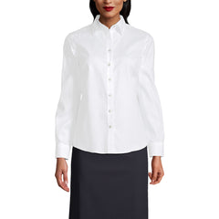 School Uniform Women's Petite Long Sleeve No Iron Pinpoint Shirt