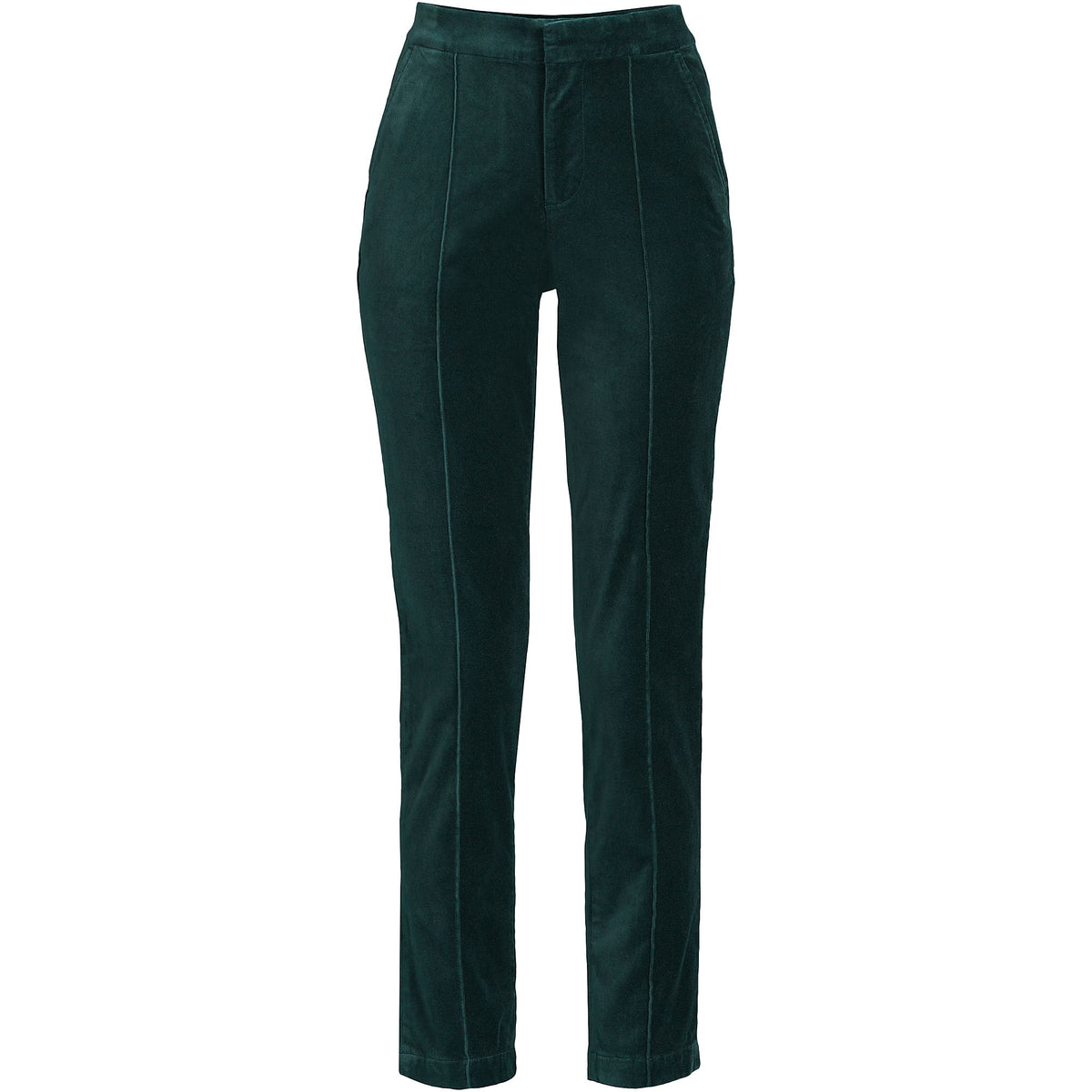 Women's Plus Size Velvet High Rise Pintuck Pencil Ankle Pants