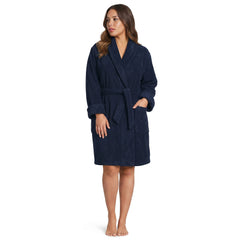 Women's Plus Size Soft Terry Long Sleeve Knee Length Robe