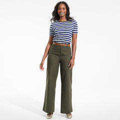 Women's Stretch Canvas High Rise Wide Leg Pants