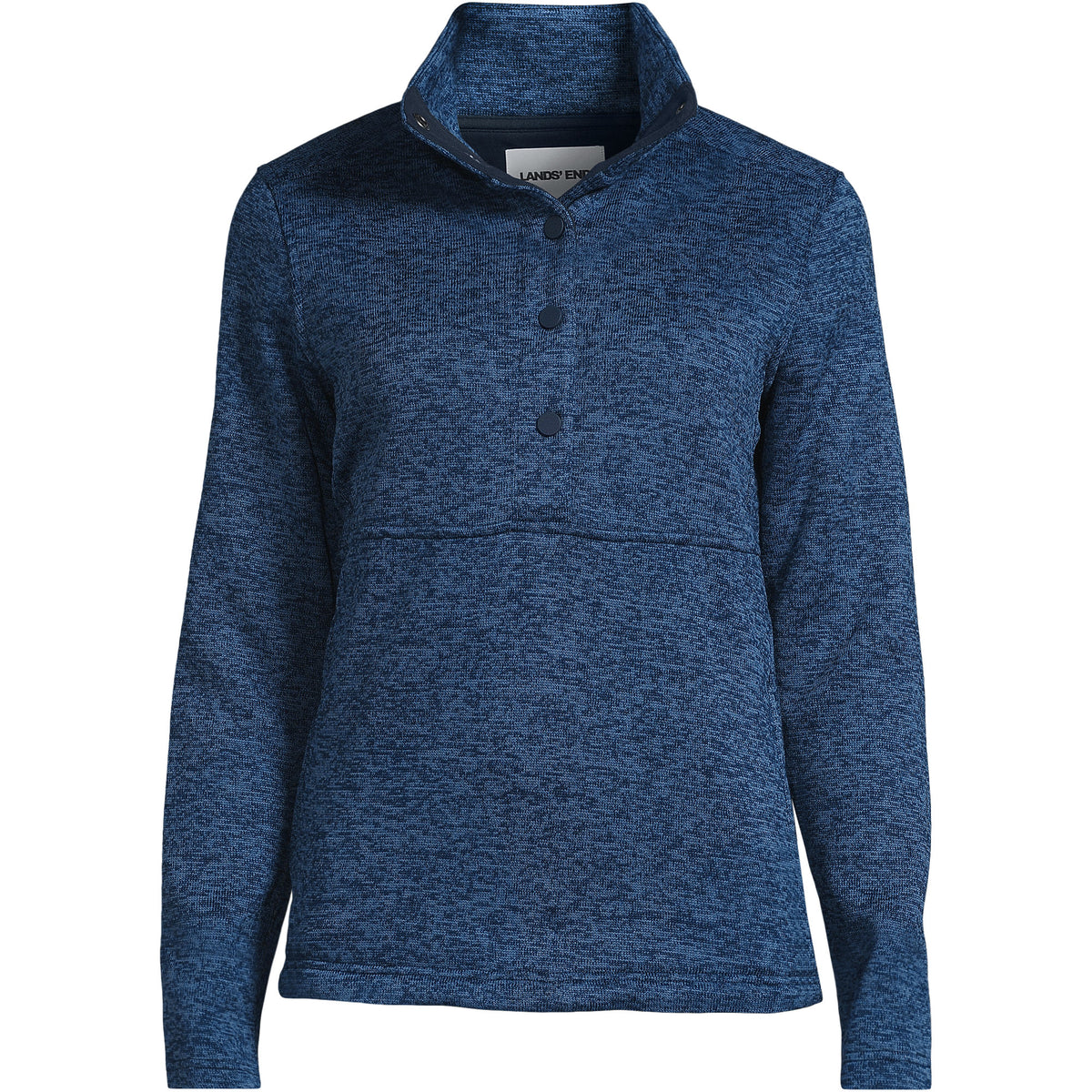 Women's Plus Sweater Fleece Snap Neck Pullover Jacket