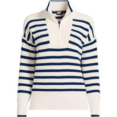 Women's Petite Drifter Cotton Quarter Zip Pullover Sweater