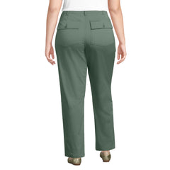 Women's Plus Size High Rise Chino Utility Straight Leg Pants