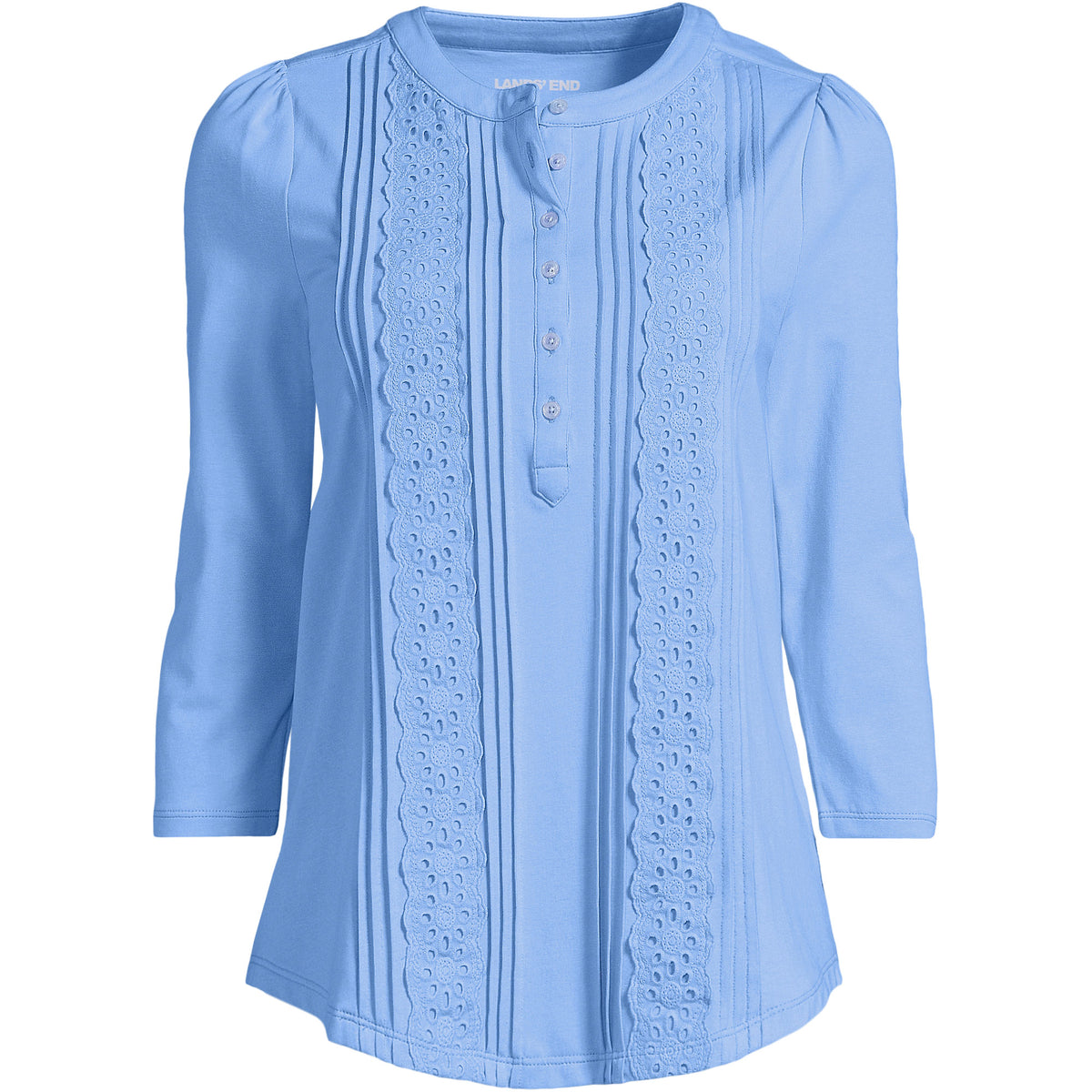 Women's Plus Size 3/4 Sleeve Lightweight Jersey Embellished Top