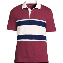 Men's Short Sleeve Lightweight Slub Rugby Polo