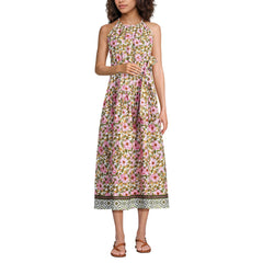Women's Petite Poplin Halter Midi Dress