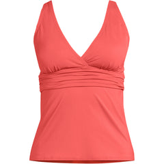 Women's Petite V-Neck Plunge X Back Tankini Top