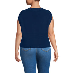 Women's Plus Size Drifter Modern Cable V Neck Vest Sweater