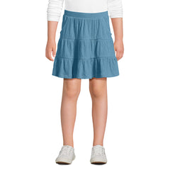 Girls Knit Gauze Tiered Skirt