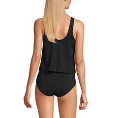 Women's Chlorine Resistant V Neck One Piece Fauxkini Swimsuit