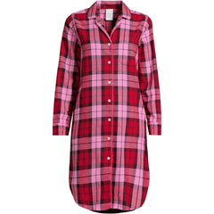 Women's Flannel Long Sleeve Sleepshirt Nightgown