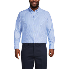Men's Big and Tall No Iron Supima Cotton Pinpoint Buttondown Collar Dress Shirt