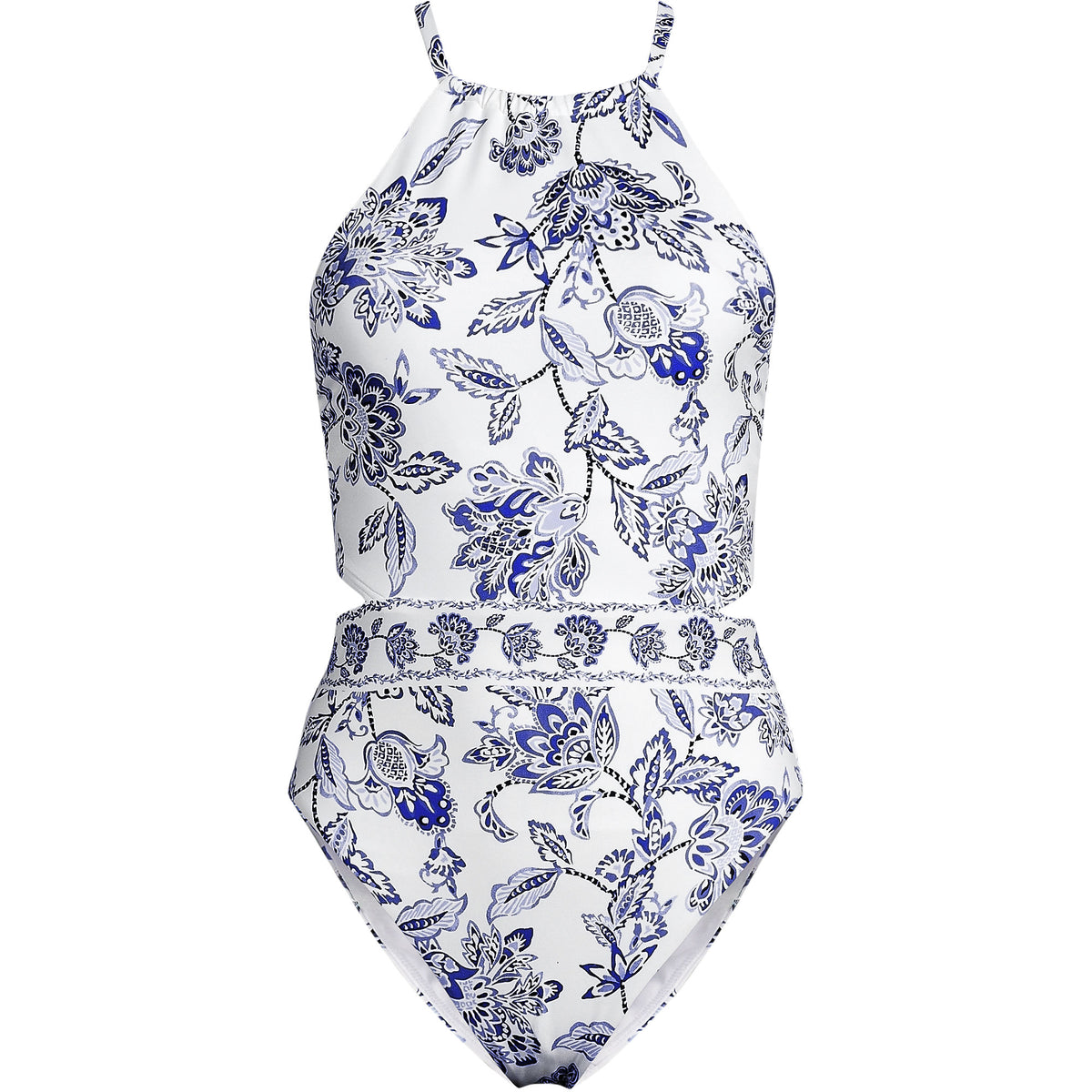 Women's High Neck Monokini High Leg One Piece Swimsuit