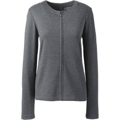 School Uniform Women's Plus Size Cotton Polyester Zip Crew Cardigan