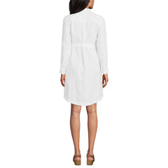 Women's Long Sleeve Linen Shirt Dress