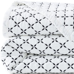 Embroidered Diamond Double Voile Quilt