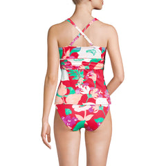 Women's DD-Cup V-Neck Plunge X Back Tankini Top