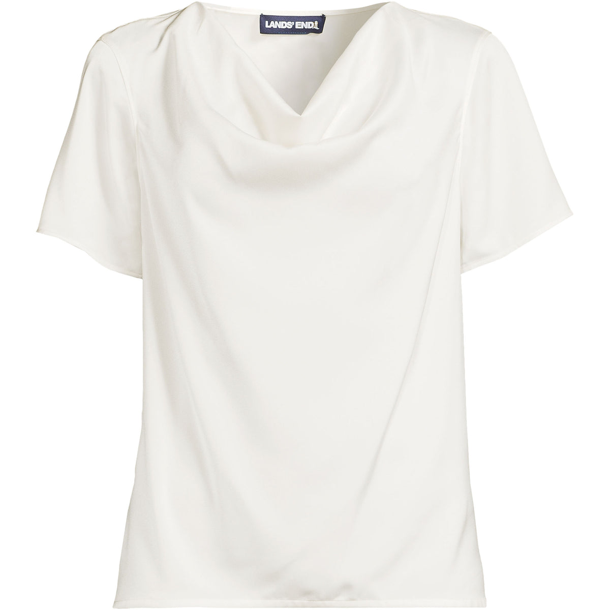 Women's Charmeuse Short Sleeve Cowl Neck Top