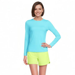 Women's Long Torso SunShade UPF 50 Long Sleeve Rash Guard Swim Tee