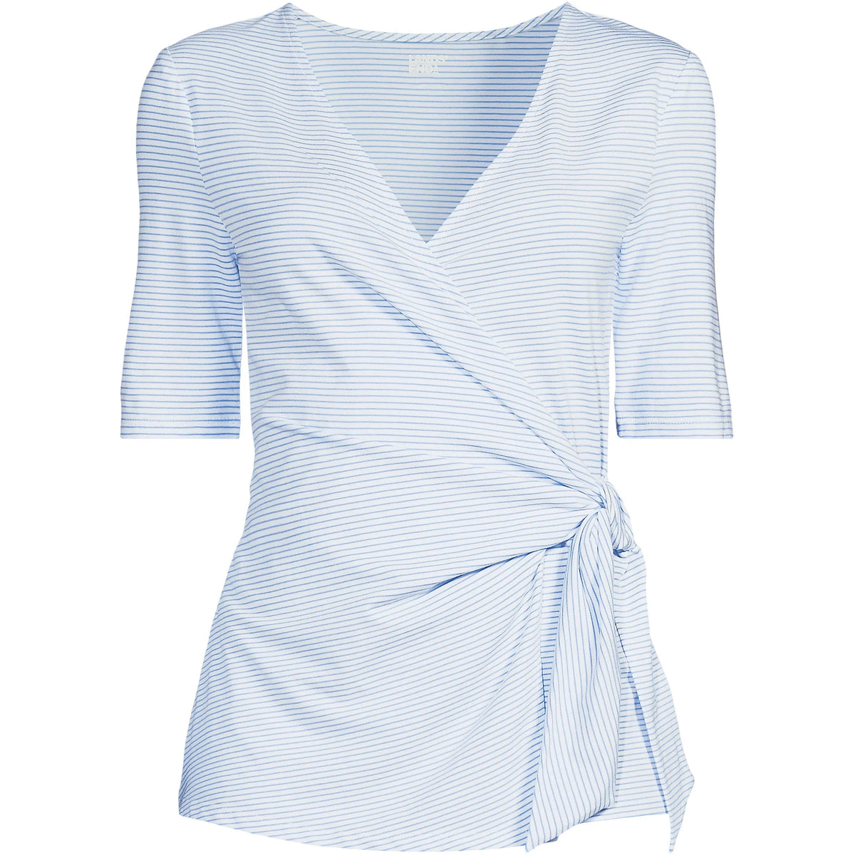 Women's Elbow Sleeve Lightweight Jersey Side Tie Blouse