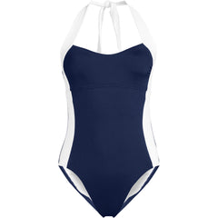 Women's Plus Size Halter Cut Out High Leg One Piece Swimsuit