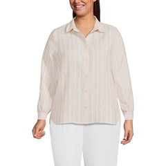 Women's Plus Size Linen Long Sleeve Feminine Shirt
