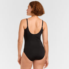 Women's Long Torso Tugless Thin Strap One Piece Swimsuit