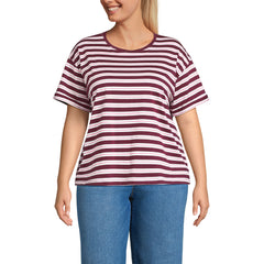 Women's Plus Size Oversized Supima Short Sleeve Crew Neck T-Shirt