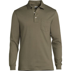Men's Big and Tall Long Sleeve Cotton Supima Polo Shirt with Pocket