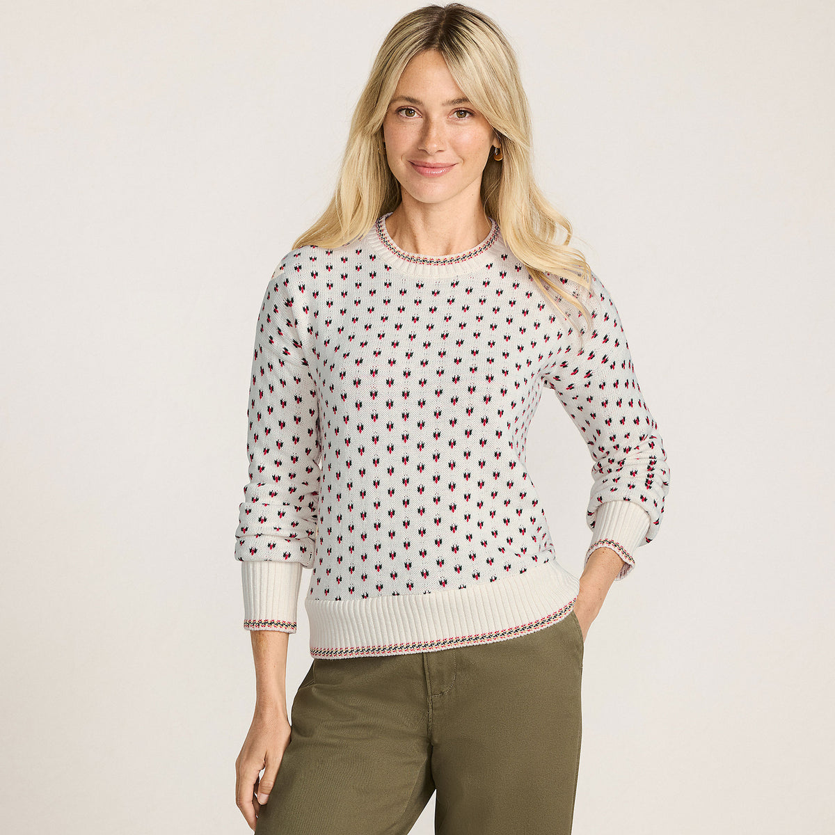 Women's Drifter All Over Jacquard Jersey Crew Neck Sweater