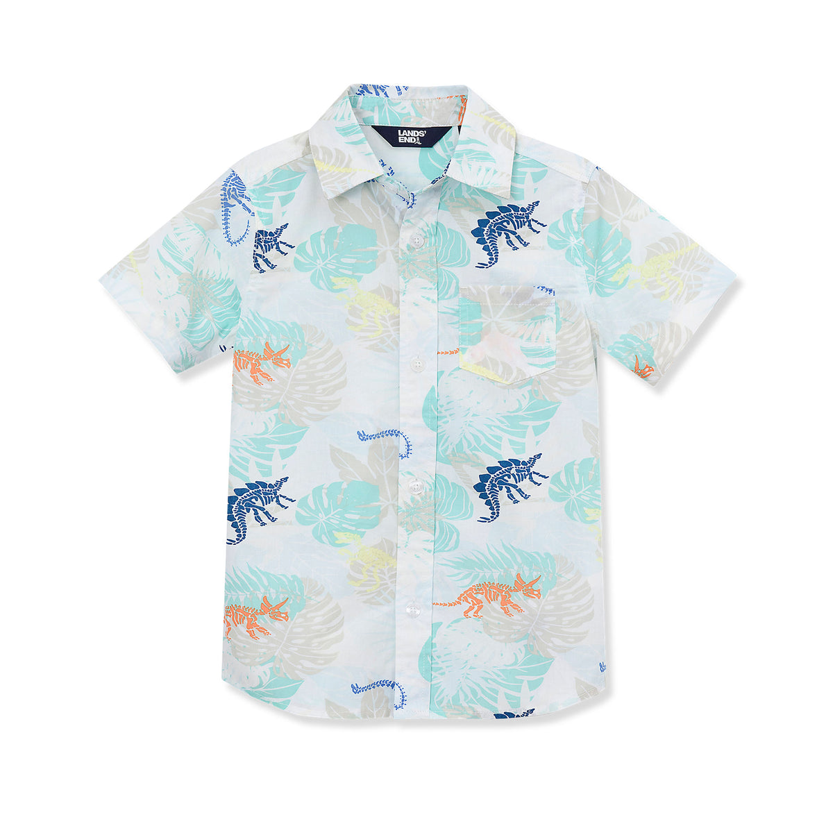 Boys Short Sleeve Poplin Camp Shirt