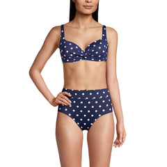 Women's DD-Cup Chlorine Resistant Twist Front Underwire Bikini Swimsuit Top